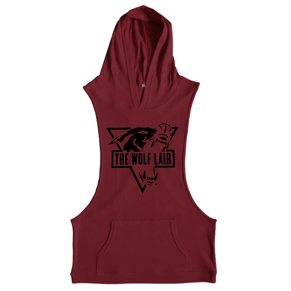 Gym hooded vest Men's Fitness wear