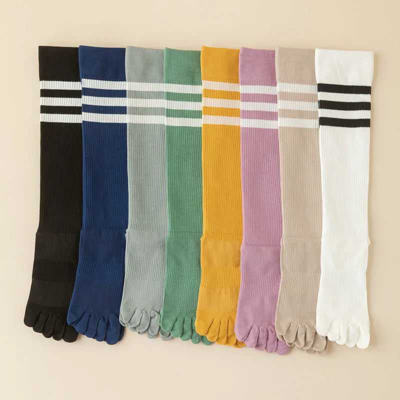 Five Toes Long Socks Striped